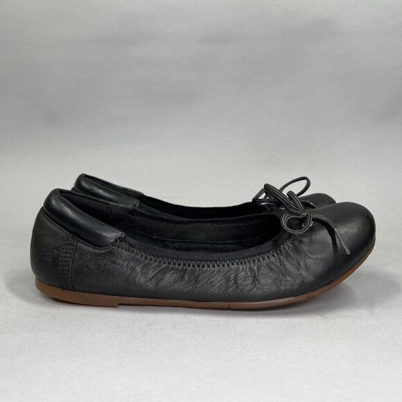 Timberland Women's Size 6 Black Leather Ballet Flats - Picture 1 of 13